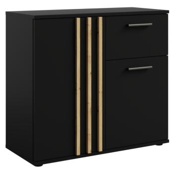 Komód, 2D1S, fekete/artisan tölgy, TOLIS TYP 4 kép