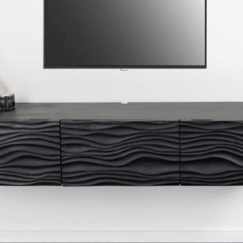 LAGOON fekete mangófa fali tv szekrény 160cm kép