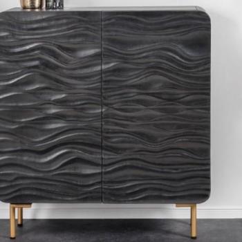 LAGOON fekete mangófa tálalószekrény 120cm kép