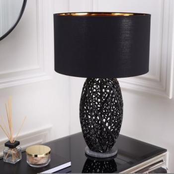 LEAF fekete alumínium asztali lámpa 45cm kép