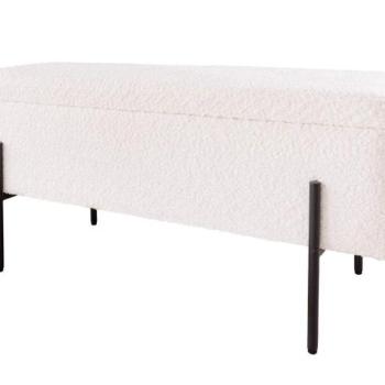 LOFT fehér bouclé ülőpad kép