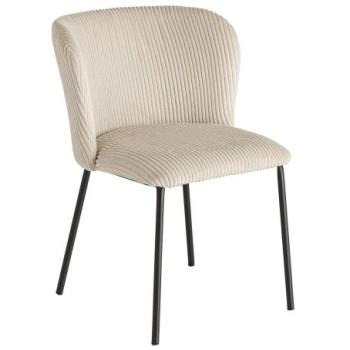 LYON fekete fém kord bézs szék kép