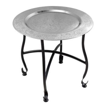 MARRAKESCH ezüst lerakóasztal levehető tálcával kép