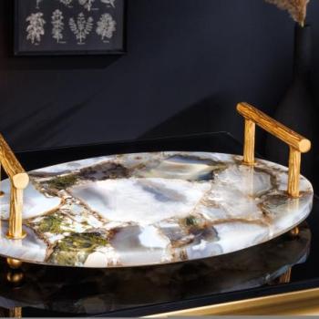 NOBLE márványmintás kő tálca 40cm kép