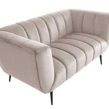 NOBLESSE pezsgőszínű texturált bársony kanapé 2-személyes kép