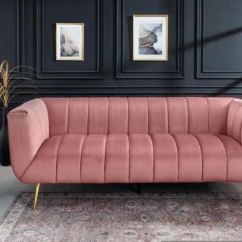 NOBLESSE rózsaszín bársony kanapé 225cm kép