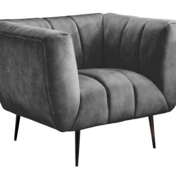 NOBLESSE szürke bársony fotel kép