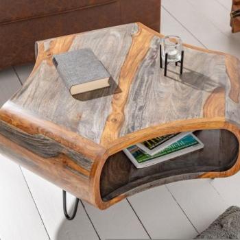 ORGANIC LIVING barna tömörfa dohányzóasztal 60cm kép