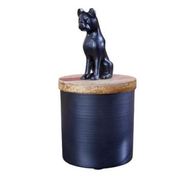 PANTHER fekete vas mangófa szobor kép