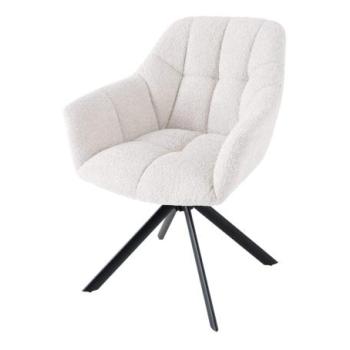 PAPILLON fehér bouclé forgószék karfás 180°-ban forgatható kép