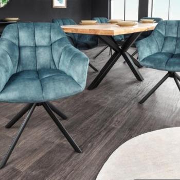 PAPILLON kék bársony szék kép