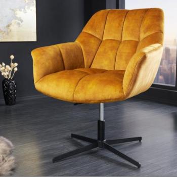 PAPILLON mustársárga bársony fotel 80-90cm kép