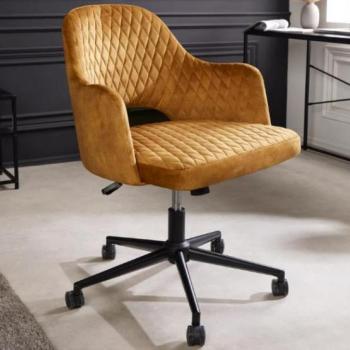 PARIS sárga bársony irodai szék kép