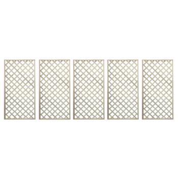 Rácsos térelválasztó, 5 db-os szett, természetes, fa, 120x183 cm, KALIFE TYP 4 kép