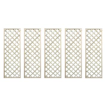 Rácsos térelválasztó, 5 db-os szett, természetes, fa, 60x120 cm, KALIFE TYP 1 kép