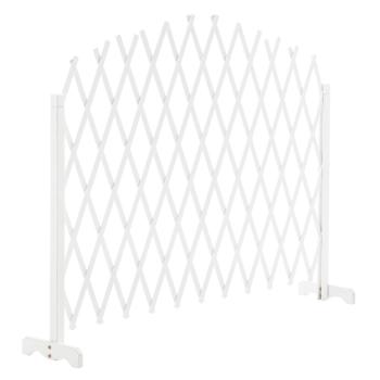 Rácsos térelválasztó panel, fehér/fa, 250 cm, KEJLY kép