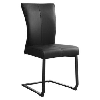 SAMSON fekete valódi bőr konzolszék kép