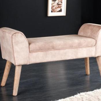 SCARLETT bézs bársony ülőpad 90cm kép