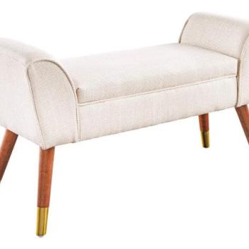 SCARLETT bézs texturált szövet ülőpad 90 cm kép