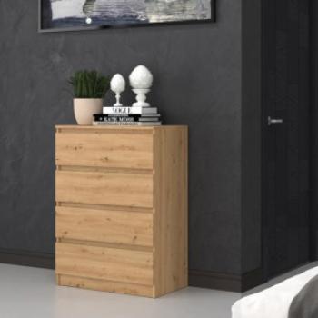 Shannan M4 fiókos szekrény, 70x97x40 cm, tölgy kép