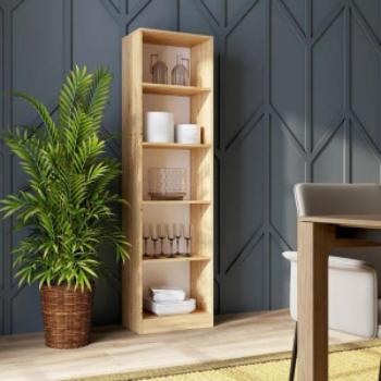 Shannan R50 polcos szekrény, könyvtartó, 50x181x30 cm, tölgy kép