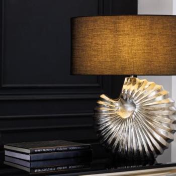 SHELL ezüst alumínium asztali lámpa kép