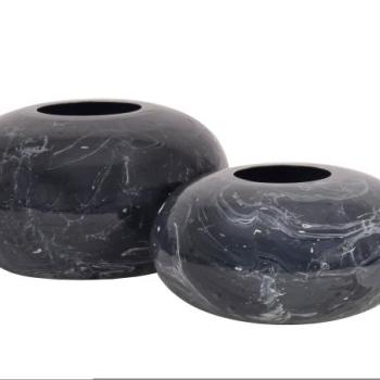 STONE 2 részes fekete kő váza kép