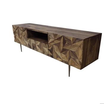 STONE FINISH barna fa tv szekrény 160cm kép