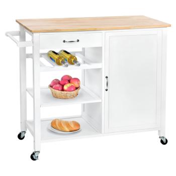 Tálalókocsi, fehér/természetes, ROBINS kép