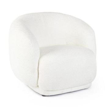 TECLA fehér szövet fotel kép