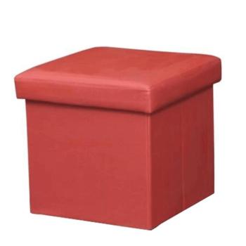 TELA piros ökobőr tárolós puff kép