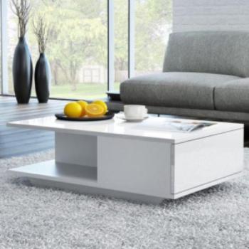 Thirassia Denver dohányzóasztal, 60x42x90 cm, fényes fehér kép