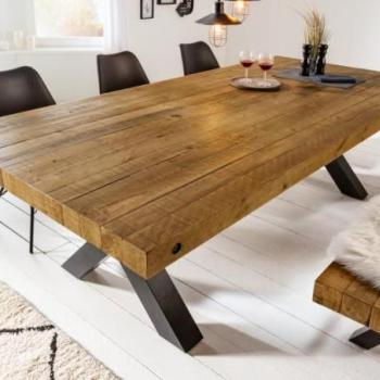 THOR barna tömörfa étkezőasztal 240cm kép