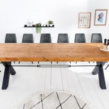 THOR barna tömörfa étkezőasztal 300cm kép