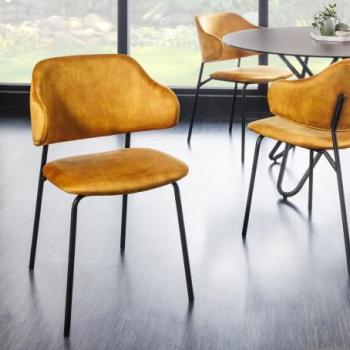 TRACY mustársárga bársony szék kép