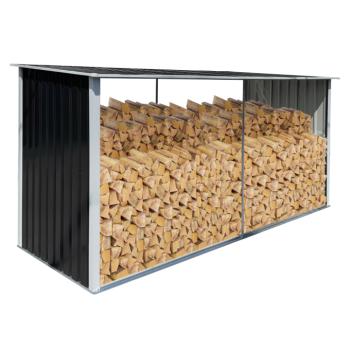 Tűzifa tároló, antracit/fehér, 377,5x121x194 cm, DARYL TYP 4 kép