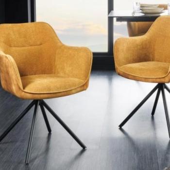 VERONA mustársárga fém forgószék kép