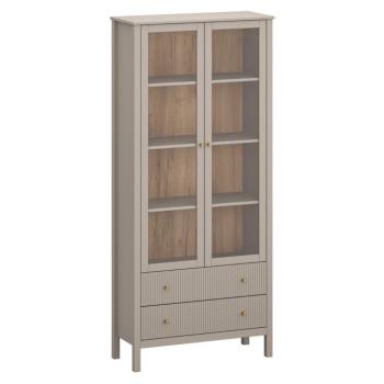 Vitrin, szürkésbarna Taupe/craft arany tölgy, KLIO 2W2S kép